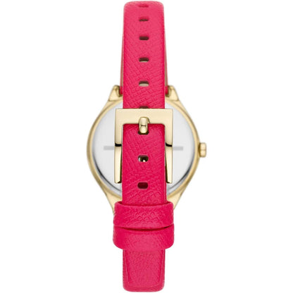 Donna Karan Reloj Ny6611 para Mujer con Correa Rosa y Marco Dorado con Cristales