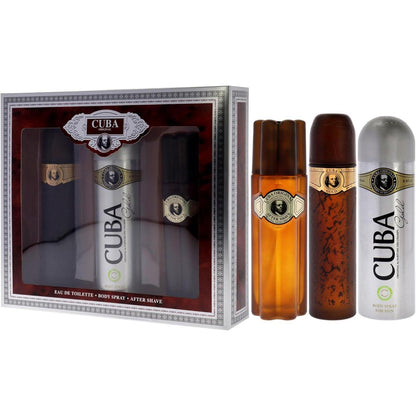 Cuba Gold Des Champs 3 Pz - Hombre Fragancia Amaderada Aromática con Lavanda Vetiver Bergamota y Jazmín para Hombres