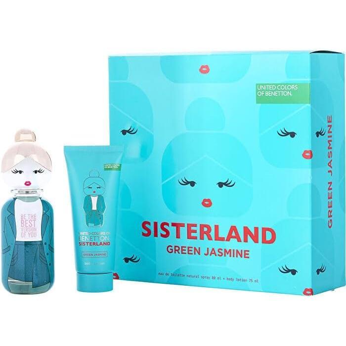Benetton Set Benetton Sisterland Green Jasmine 2Pzs 80Ml Edt Spray/ Body Lotion 75Ml - Mujer