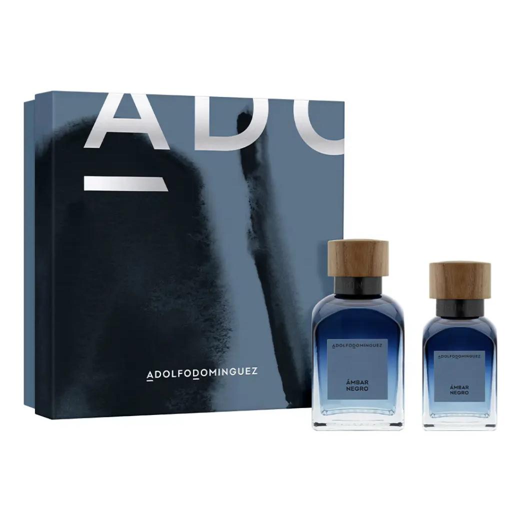 Adolfo Dominguez Set Ambar Negro 2Pzs 120Ml Edp Spray/ 60Ml Edp Spray - Hombre