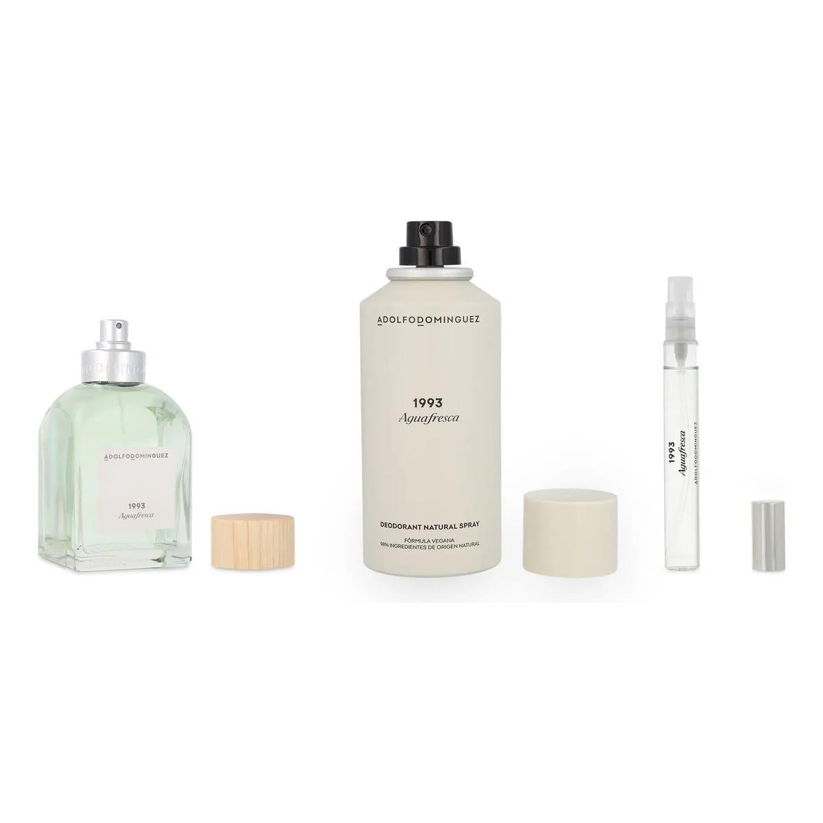 Adolfo Dominguez Set Adolfo Dominguez Agua Fresca 1993 3Pzs 120Ml Edt Spray / Desodorante 150Ml Spray/ 10Ml Edt Spray - Hombre