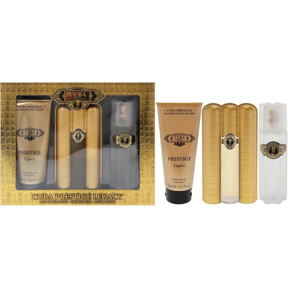 Set Cuba Prestige Legacy 3Pzs 90Ml Edt Spray/ Shower Gel 200Ml/ After Shave 100Ml Spray - Hombre