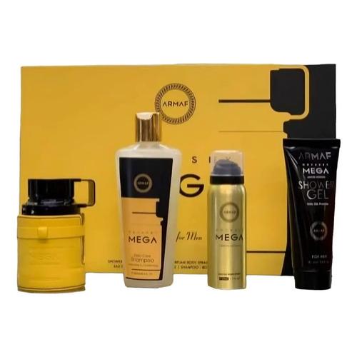 Set Armaf Odyssey Mega 4Pzs 100Ml Edp Spray/ Shower Gel 100Ml/ Shampoo 250Ml/ Body Spray 50Ml - Hombre