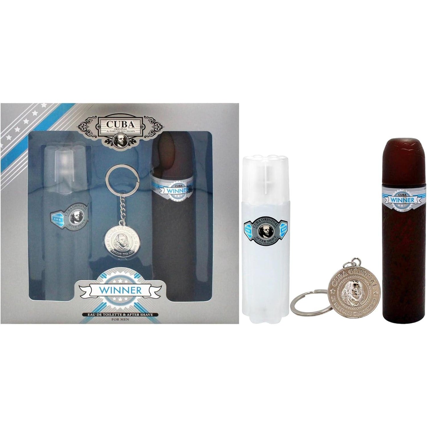 Set Cuba Winner 3Pzs 100Ml Edt Spray/ After Shave 100Ml Spray/ Llavero - Hombre