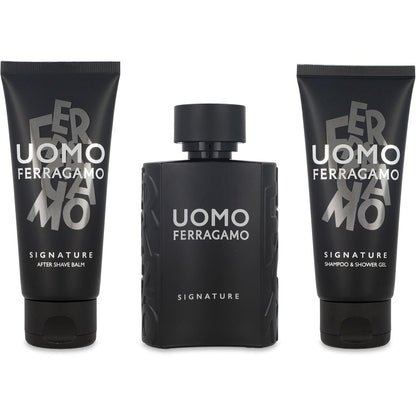 Set Ferragamo Uomo Signature 3Pzs 100Ml Edp Spray/ After Shave 100Ml/ Shower Gel 100Ml - Hombre