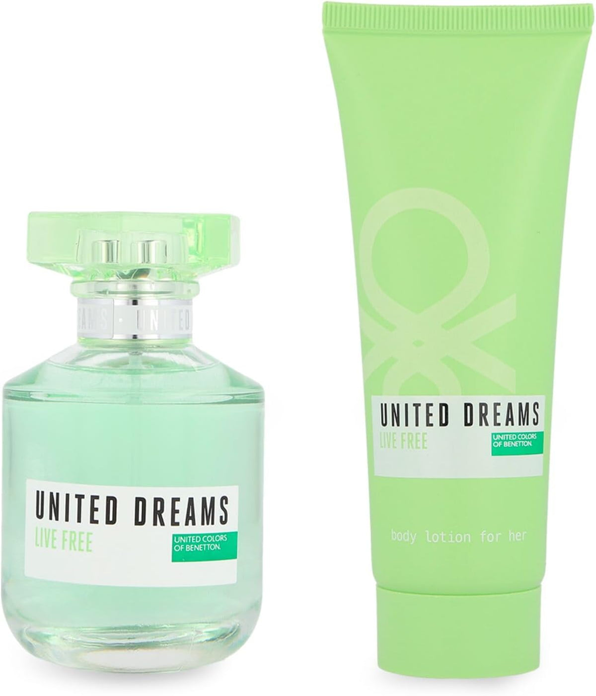 Benetton Set United Dreams Live Free 2Pzs 80Ml Edt Spray/ Body Lotion 75Ml - Mujer