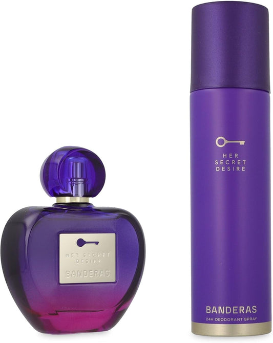 Set Banderas Her Secret Desire 2Pzs 80Ml Edt Spray /Desodorante 150Ml Spray - Mujer