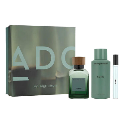 Set Adolfo Dominguez Bambu 3Pzs 120Ml Edp Spray/ Desodorante 150Ml Spray/ 10Ml Edp Spray - Hombre