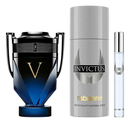 Rabanne Set Invictus Victory Elixir 3Pzs 100Ml Edp Spray/ Desodorante 150Ml Spray/ 10Ml Edt Spray - Hombre