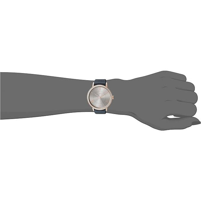 Donna Karan Reloj Ny2546 para Mujer con Correa de Cuero y Dial Elegante en Plata