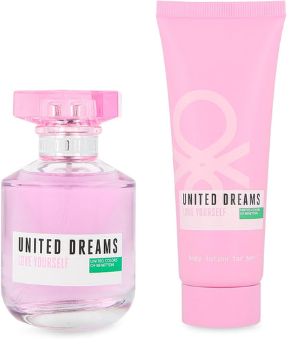 Set Benetton United Dreams Love Yourself 2Pzs 80Ml Edt Spray/ Body Lotion 75Ml - Mujer