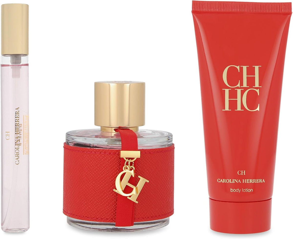 Carolina Herrera Set Ch 3Pzs 100Ml Edt Spray/ Body Lotion 100Ml/ 10Ml Edt Spray - Mujer