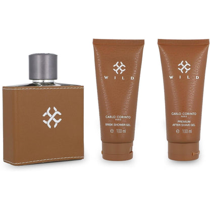 Set Carlo Corinto Wild 3Pzs 100Ml Edp Spray/ Brisk Shower Gel 100Ml/ After Shave Gel 100Ml - Hombre