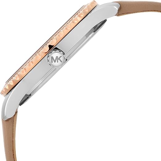 Michael Kors Reloj Mk2910 para Mujer con Correa de Cuero y Dial de Concha Elegante y Sofisticado