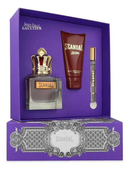 Set Jean Paul Gaultier Scandal 3Pzs 100Ml Edt Spray/ Shower Gel 75Ml/ 10Ml Edt Spray Para Hombre