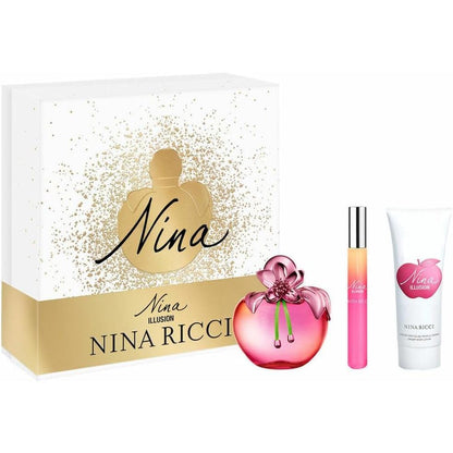 Set Nina Illusion 3Pzs 80Ml Edp Spray/ Body Lotion 75Ml/ 10Ml Edp Roll On - Mujer