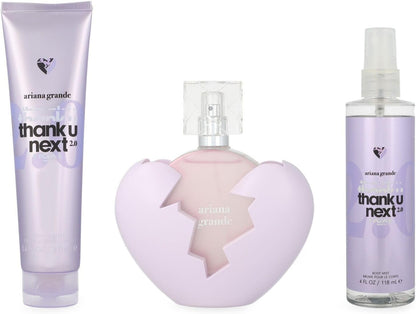 Set Ariana Grande Thank U Next 2.0 3Pzs 100Ml Edp Spray/ Body Mist 118Ml Spray/ Body Souffle 100Ml - Mujer