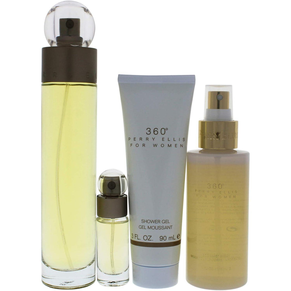 Perry Ellis Set 360° 4Pz 100Ml Edt Spray Shower Gel 90Ml 7.5Ml Edt Spray - Mujer