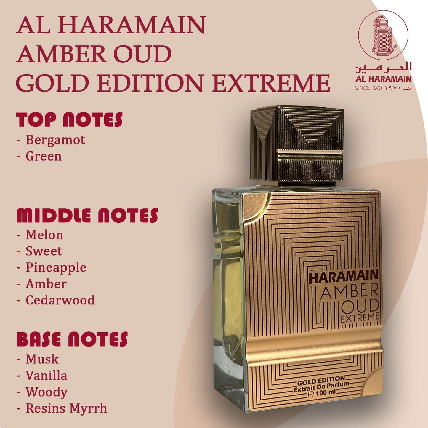 Al Haramain Amber Oud Gold Extreme 100Ml Extracto De Perfume Spray/ Refillable - Unsex