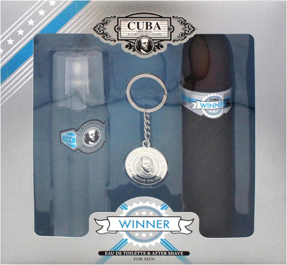 Set Cuba Winner 3Pzs 100Ml Edt Spray/ After Shave 100Ml Spray/ Llavero - Hombre