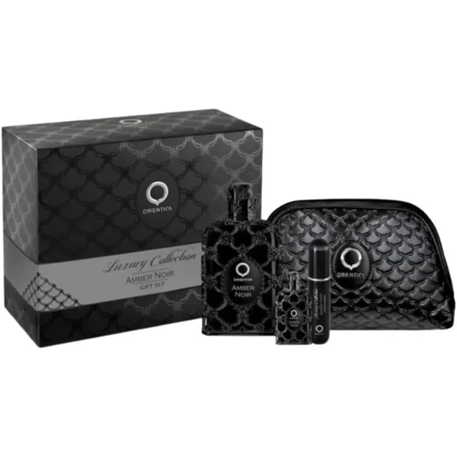 Set Orientica Luxury Collection Amber Noir 4Pzs 80Ml Edp Spray/ Perfumero Rellenable/Bolso Pequeño/ 7.5Ml Edp - Unsex
