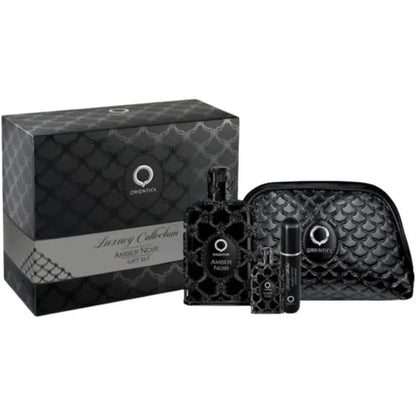 Set Orientica Luxury Collection Amber Noir 4Pzs 80Ml Edp Spray/ Perfumero Rellenable/Bolso Pequeño/ 7.5Ml Edp - Unsex