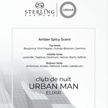 Club De Nuit Urban Man Elixir Armaf 105 ml Edp Spray - Hombre
