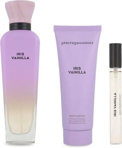 Set Adolfo Dominguez Iris Vainilla 3Pzs 120Ml Edp Spray/ Body Lotion 75Ml/ 10Ml Edp Spray - Mujer