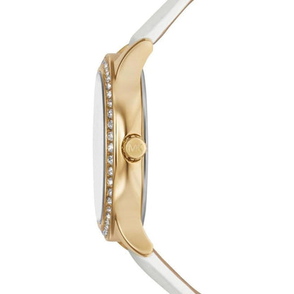 Michael Kors Reloj Mk4818 para Mujer con Correa Blanca y Dial con Números Romanos Elegante y Sofisticado