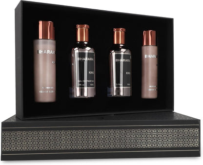 Bharara Set King 4 pz para Hombre Fragancia Frutal con Notas de Naranja Bergamota y Limón 150ml