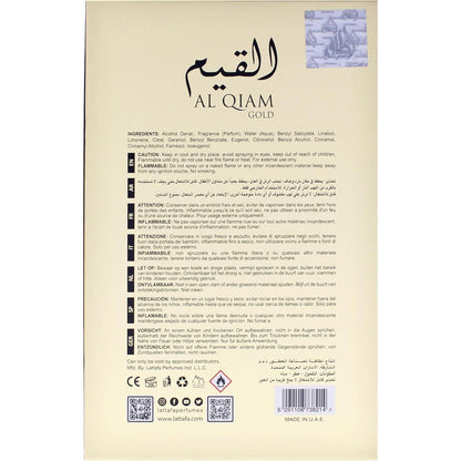 Al Qiam Gold Unisex Lattafa 100 ml Edp Spray - Mujer