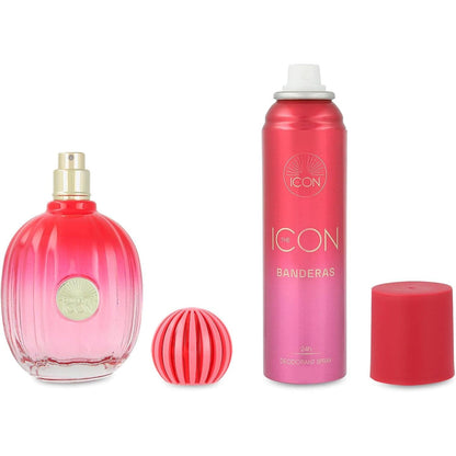 Set Banderas The Icon 2Pzs 100Ml Edp Spray/ Desodorante 150Ml Spray Mujer