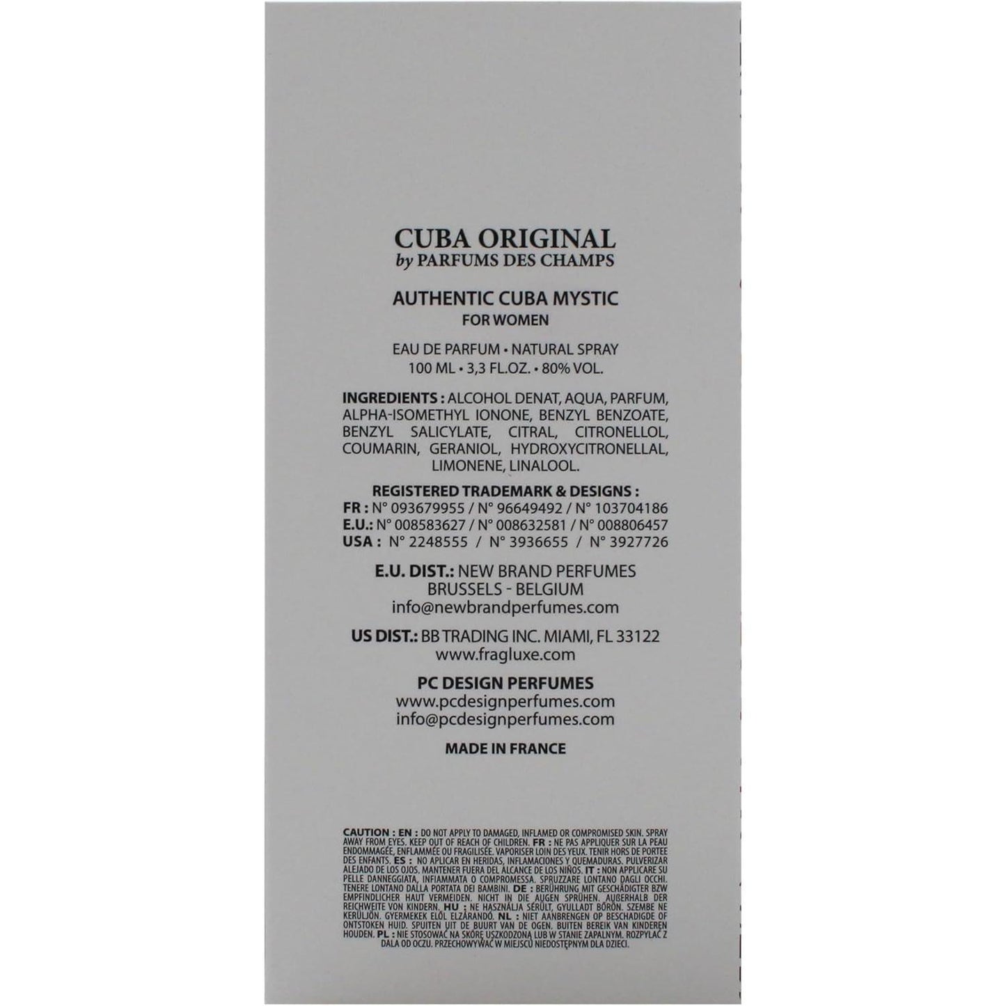 Authentic Cuba Mystic Des Champs 100 ml Edp Spray - Mujer