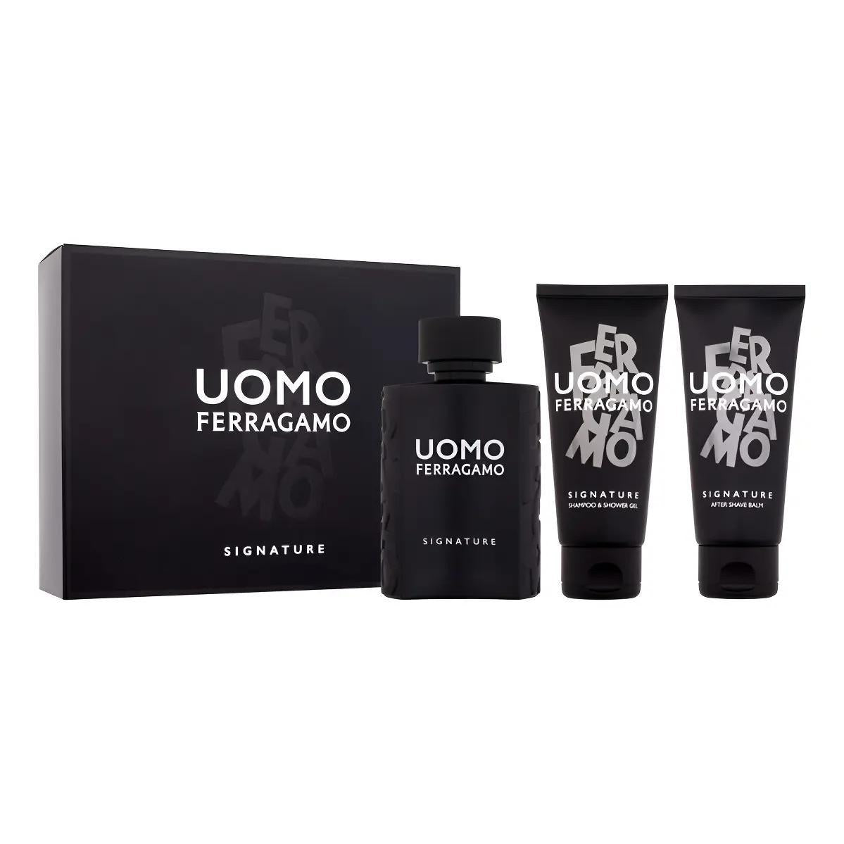 Set Ferragamo Uomo Signature 3Pzs 100Ml Edp Spray/ After Shave 100Ml/ Shower Gel 100Ml - Hombre