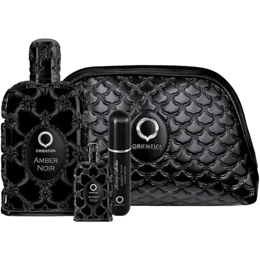 Set Orientica Luxury Collection Amber Noir 4Pzs 80Ml Edp Spray/ Perfumero Rellenable/Bolso Pequeño/ 7.5Ml Edp - Unsex