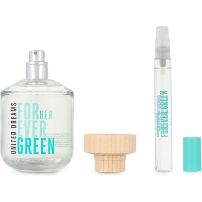 Set Benetton United Dreams Forever Green 2Pzs 80Ml Edt Spray/ 10Ml Edt Spray - Mujer
