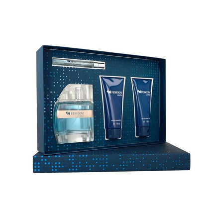 Set Ferrioni Uomo 4Pzs 100Ml Edt Spray/ Body Shampoo 100Ml/ After Shave 100Ml/ 10Ml Edt Spray - Hombre