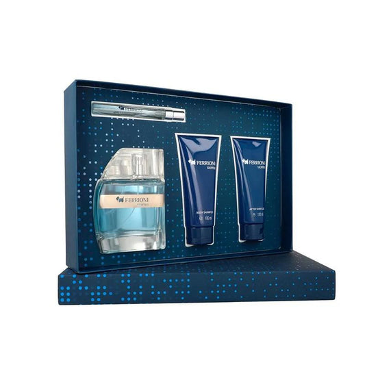 Set Ferrioni Uomo 4Pzs 100Ml Edt Spray/ Body Shampoo 100Ml/ After Shave 100Ml/ 10Ml Edt Spray - Hombre
