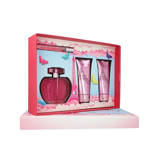 Set Carlo Corinto Fare Follie 4Pzs 100Ml Edt Spray/ Body Shampoo 100Ml/ Body Lotion 100Ml/ Hair Mist 10Ml Spray - Mujer