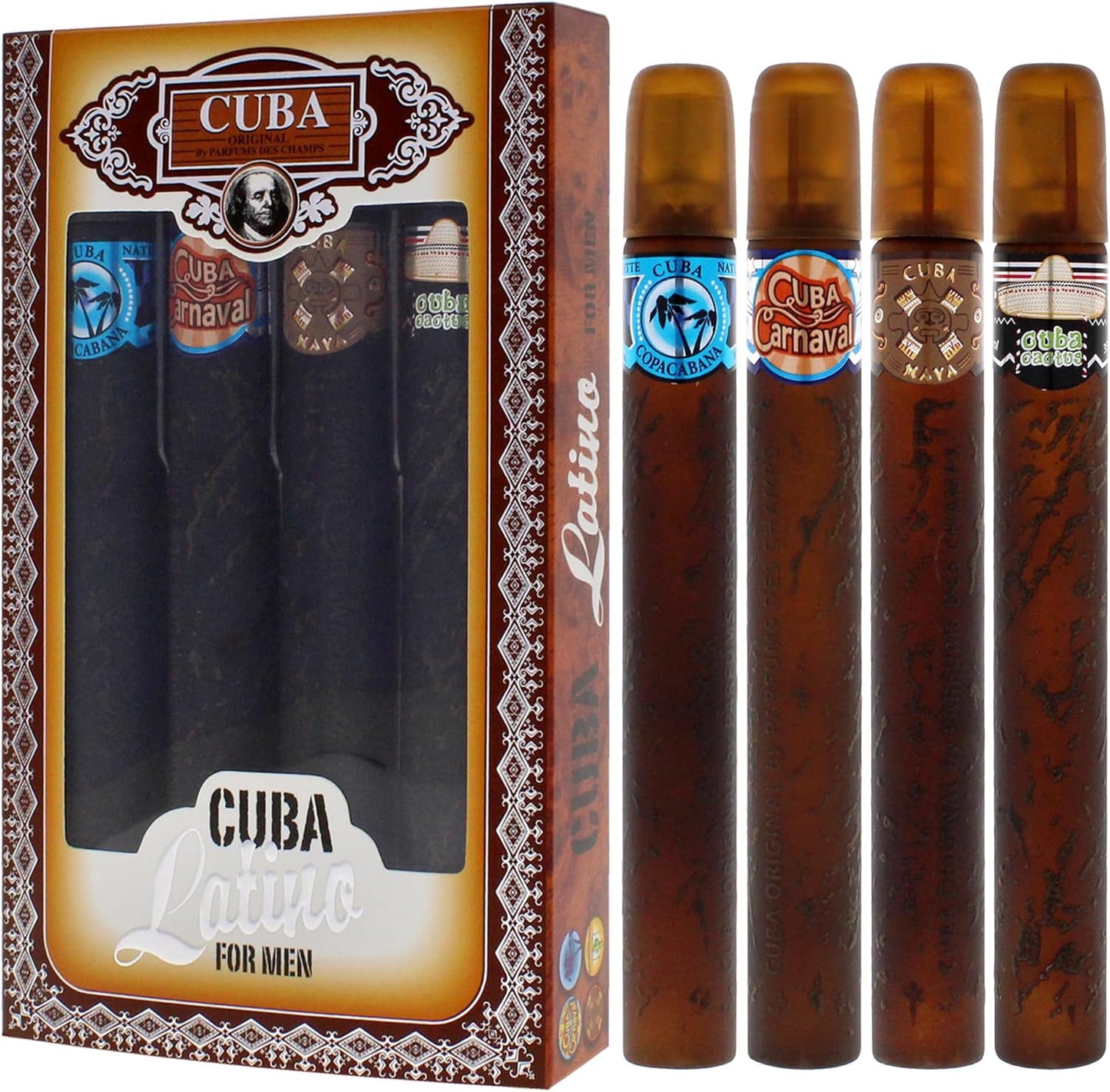 Set Cuba Latino Des Champs 4 Pz 35 ml c/u Spray - Hombre