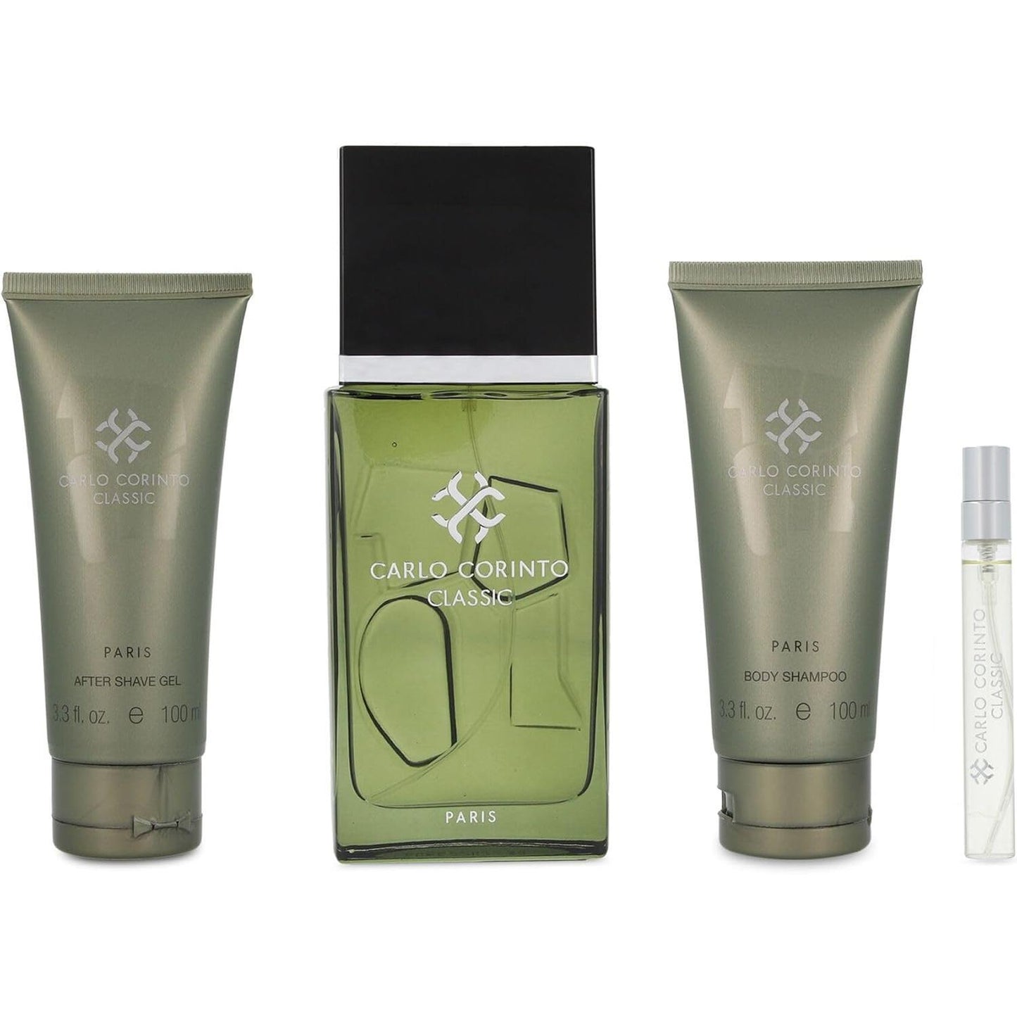 Set Carlo Corinto Classic 4Pzs 100Ml Edt Spray/ Body Shampoo 100Ml/ After Shave 100Ml/ 10Ml Edt Spray - Hombre