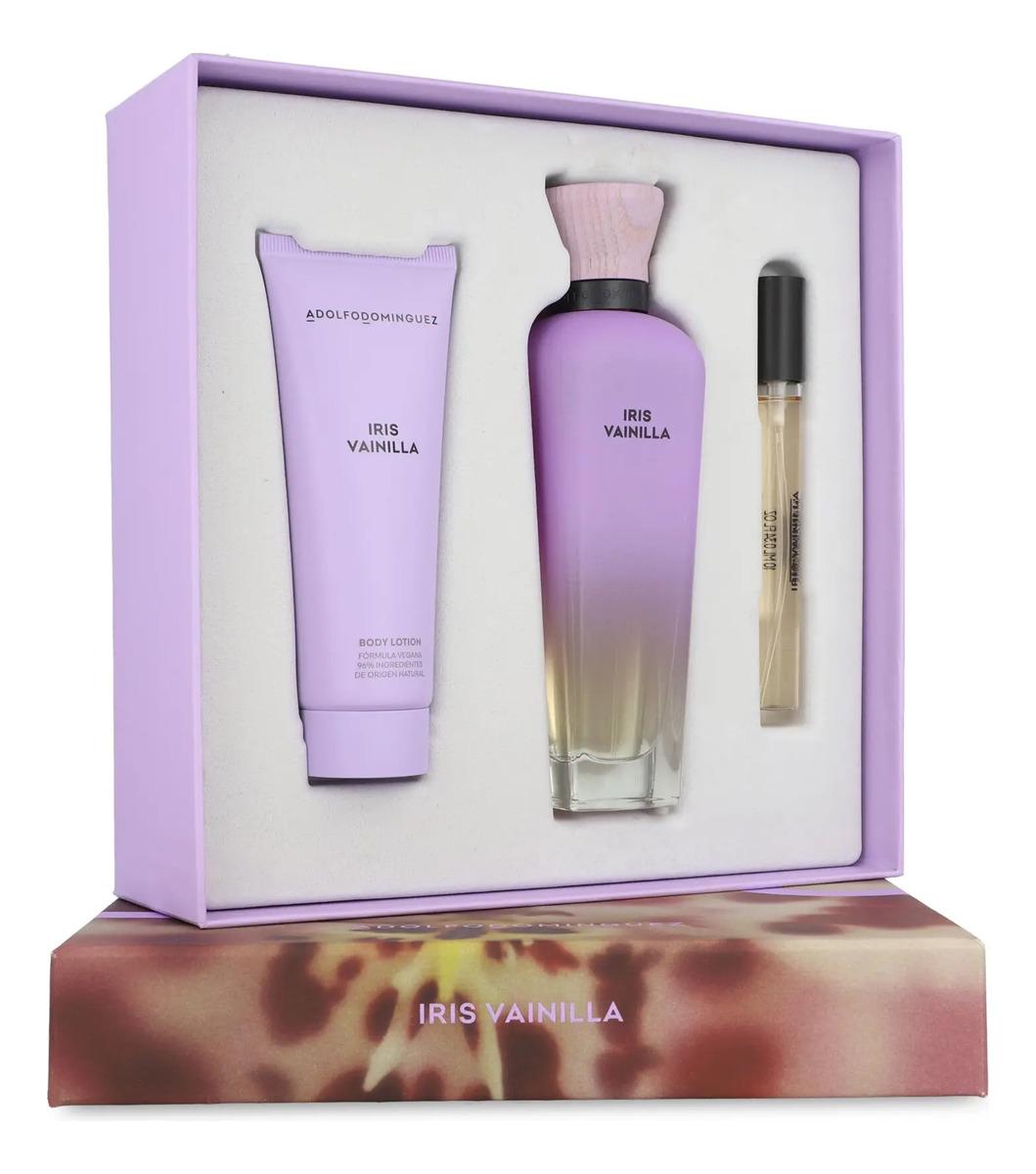 Set Adolfo Dominguez Iris Vainilla 3Pzs 120Ml Edp Spray/ Body Lotion 75Ml/ 10Ml Edp Spray - Mujer