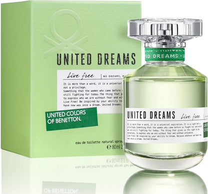 United Dreams Live Free Benetton 80 ml Edt Spray - Mujer