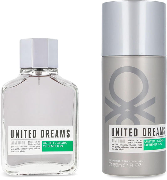 Set Benetton Aim High 2Pzs 100Ml Edt Spray/ Desodorante 150Ml Spray - Hombre