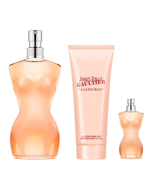 Set Jean Paul Gaultier Classique 3Pzs 100Ml Edt Spray/ Body Lotion 75Ml/ 6Ml Edt - Mujer