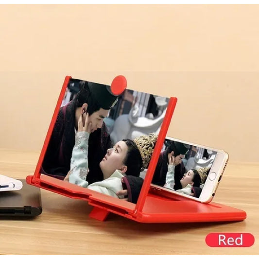 Amplificador De Pantalla Celular Lupa Zoom 3d 12 Soporte - Rojo - PriceOnLine