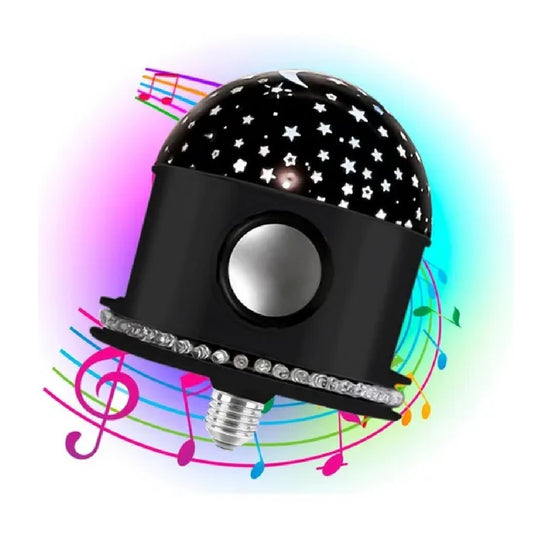 Foco Led Proyector Estrellas C/bocina Musica Bleetooth - Negro - PriceOnLine