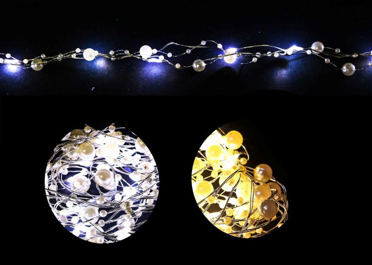 Luces Guirnalda Perlas Navideñas Beige 3m 30f Micro Led Luz Cálida Baterias - PriceOnLine | Perfumes y Fragancias PriceOnLine
