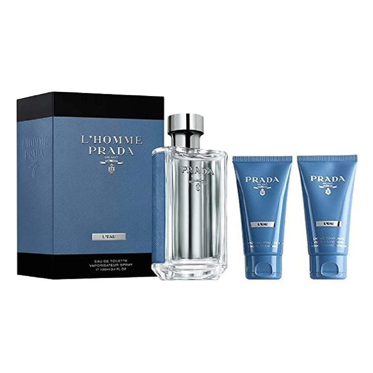 Set L Homme Prada L eau Caballero 3 pz (100 ml edt + 75 ml facial cleanser + 75 ml shower cream) - PriceOnLine | Perfumes y Fragancias PriceOnLine