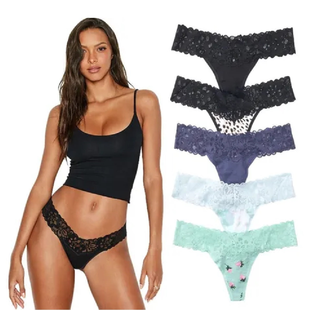 Panties Thong Colaless Encaje Victoria Secret - Talla M - PriceOnLine